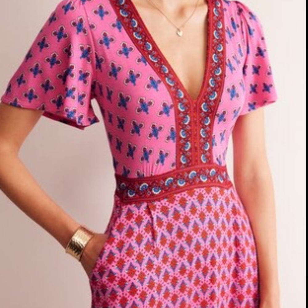 Boden Ellie Flutter Tea Dress Sz 4.Perfect for spring & summer.Very comfortable - Picture 3 of 6